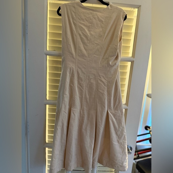 DKNY Cream Button-Down Midi Dress With Belt - Picture 6 of 7